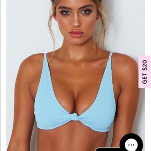 White fox boutique baby blue rib bikini
